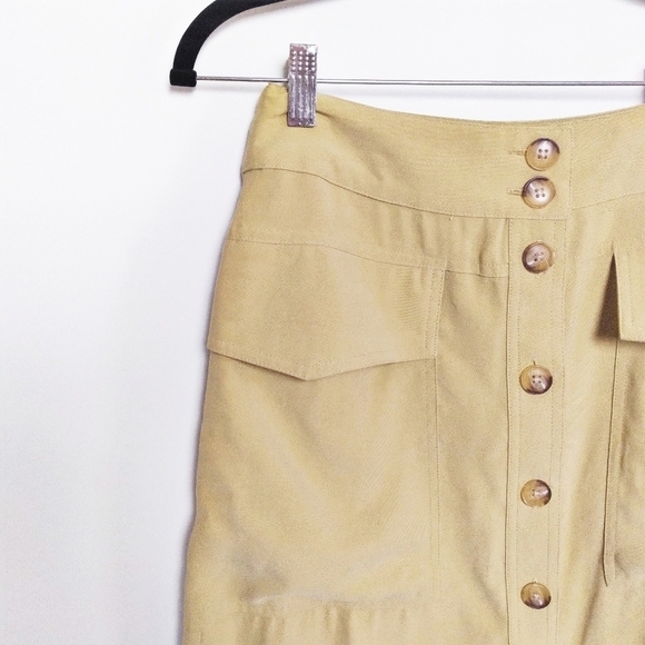 A New Day Button Up Yellow Skirt Size 2 - Picture 3 of 6
